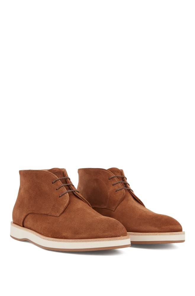 Hugo Boss Blonder-up desert boots Mørke Brune | eHYhUxt5