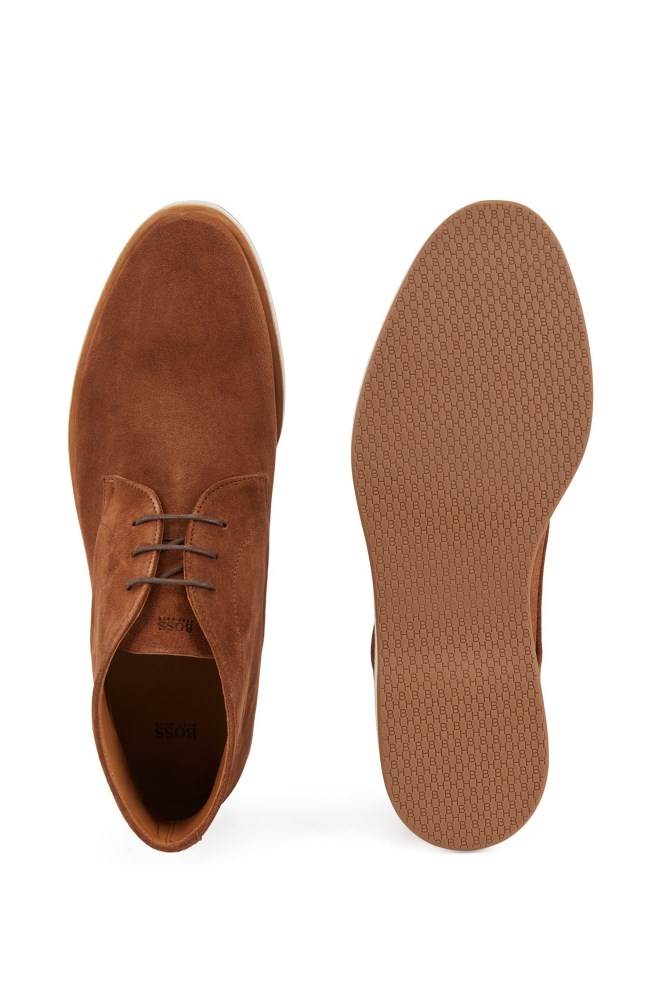 Hugo Boss Blonder-up desert boots Mørke Brune | eHYhUxt5