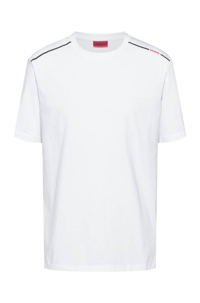 Hugo Boss Bomull T-shirt Hvite | 0l6FnouH