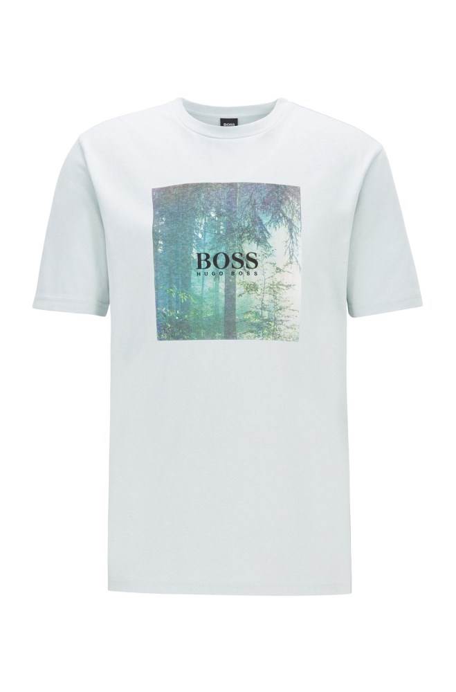 Hugo Boss Bomull T-shirt Hvite | 3gOM3lp4