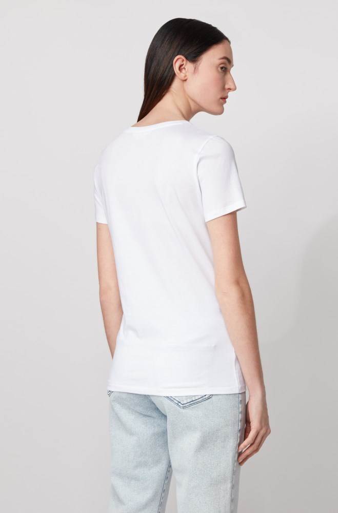 Hugo Boss Bomull T-shirt Hvite | JekunCbz