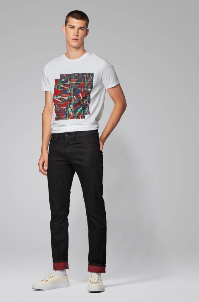 Hugo Boss Bomull T-shirt Hvite | TcKiQK4A