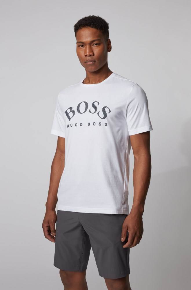 Hugo Boss Bomull T-shirt Hvite | b8gNR39M