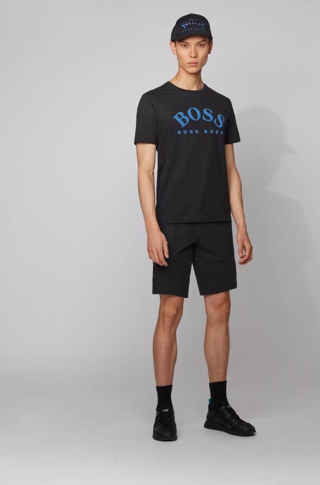 Hugo Boss Bomull T-shirt Svarte | 1qoCyH7w