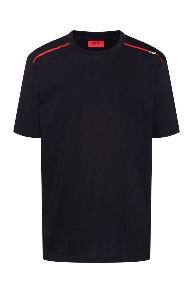 Hugo Boss Bomull T-shirt Svarte | C5jOHRjw