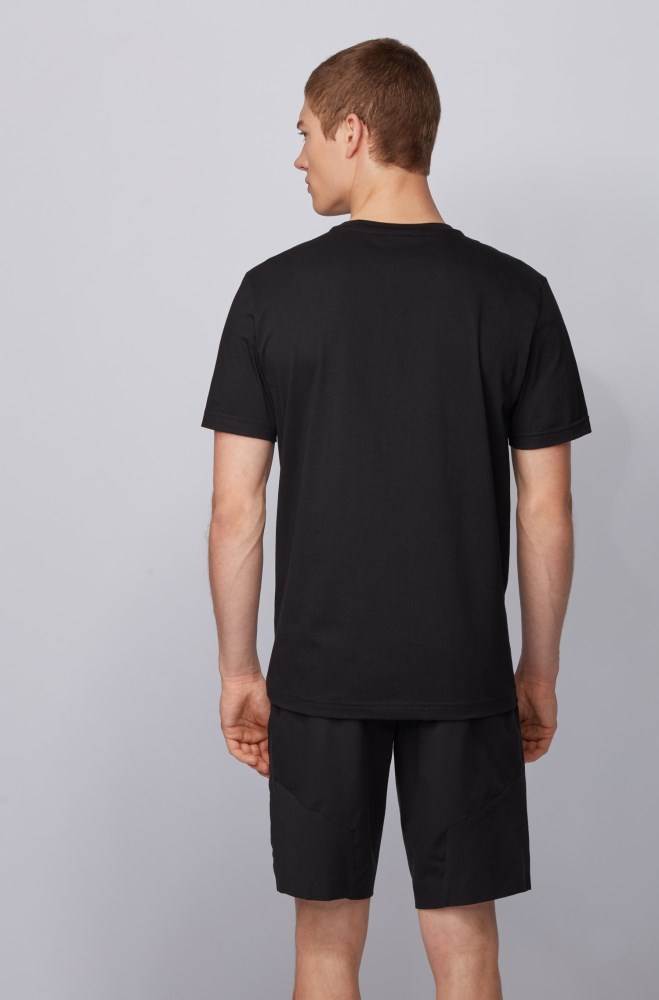 Hugo Boss Bomull T-shirt Svarte | v4e8CNNh