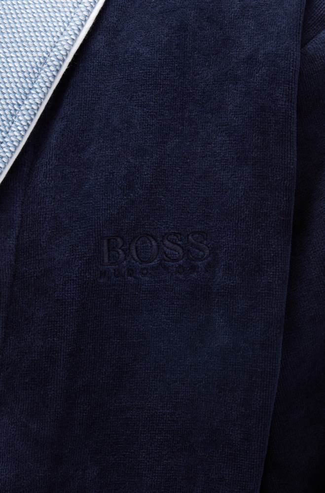 Hugo Boss Bomull bathrobe Mørke Blå | gPq5LL4L