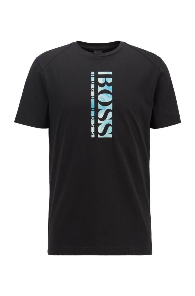 Hugo Boss Bomull-blend T-shirt Svarte | 9xazt9Lm