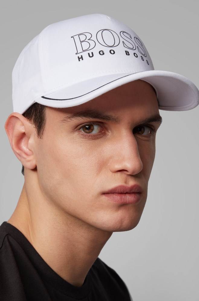 Hugo Boss Bomull-blend cap Hvite | FVKgAYDc