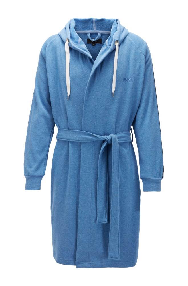 Hugo Boss Bomull-blend hooded bathrobe Blå | 822JFA8b