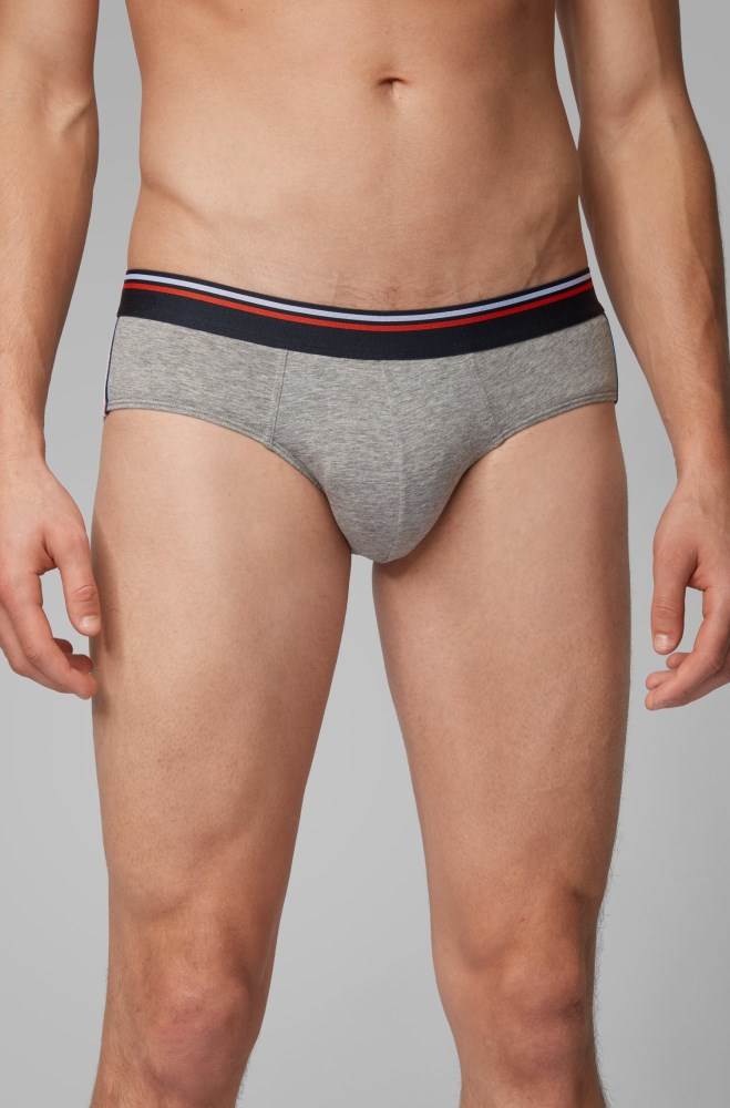 Hugo Boss Bomull-blend jersey briefs Grå | Gjh4gzHo