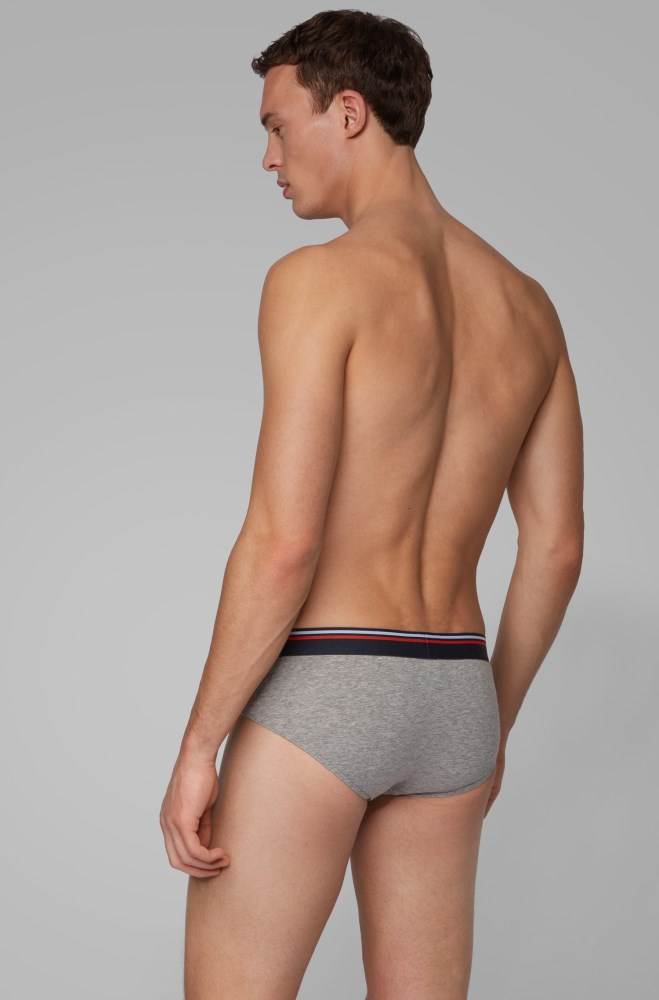 Hugo Boss Bomull-blend jersey briefs Grå | Gjh4gzHo