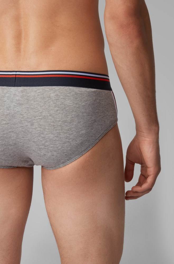 Hugo Boss Bomull-blend jersey briefs Grå | Gjh4gzHo