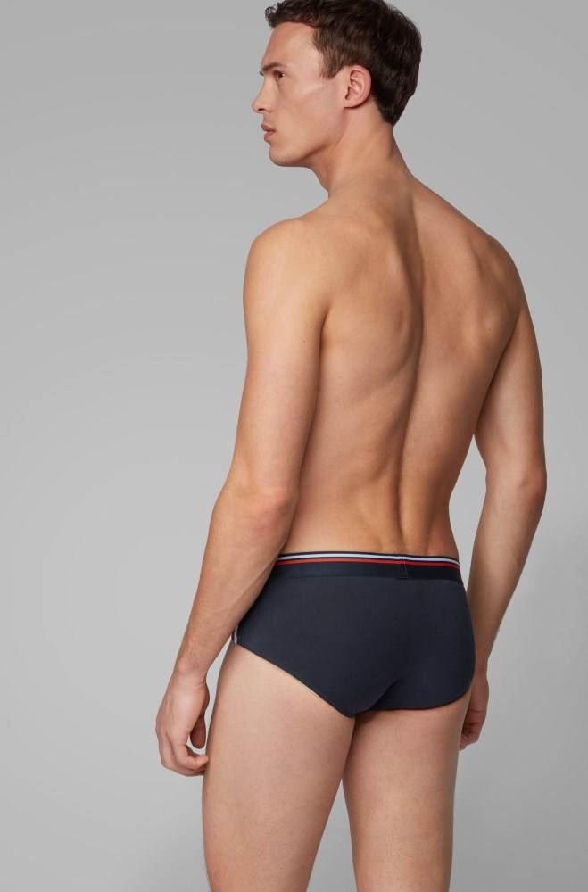 Hugo Boss Bomull-blend jersey briefs Mørke Blå | 9nvnt1iG