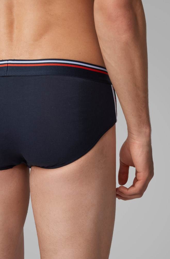 Hugo Boss Bomull-blend jersey briefs Mørke Blå | 9nvnt1iG