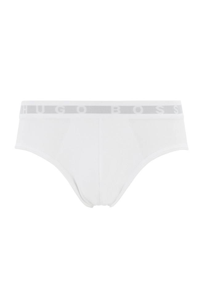 Hugo Boss Bomull-blend logo briefs Hvite | 0JKfUvXB