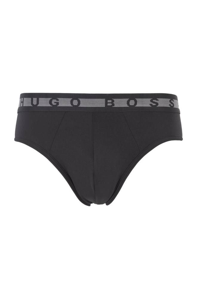 Hugo Boss Bomull-blend logo briefs Svarte | D8jV76iI