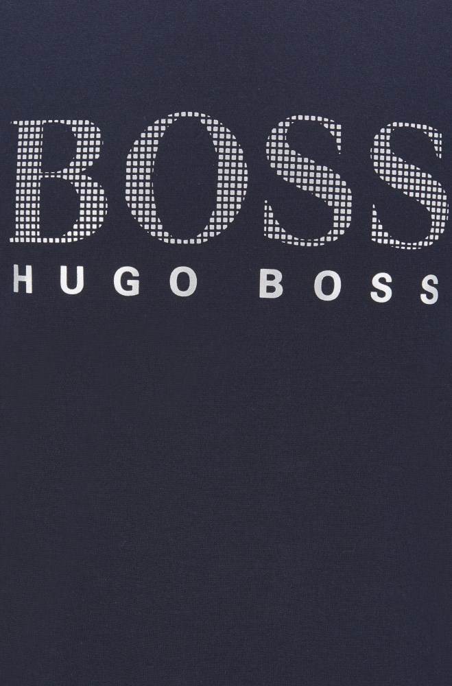 Hugo Boss Bomull-blend loungewear sweatshirt Mørke Blå | 9o9iukAk