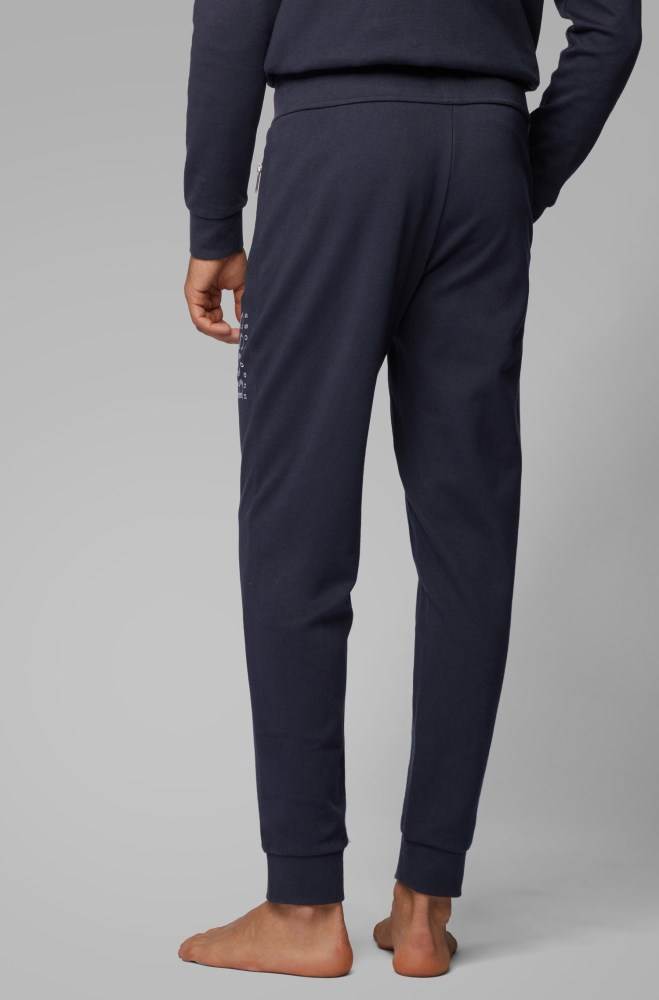 Hugo Boss Bomull-blend loungewear trousers Mørke Blå | q4UZDBO2