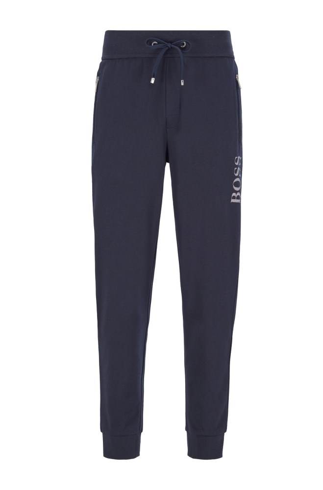 Hugo Boss Bomull-blend loungewear trousers Mørke Blå | q4UZDBO2