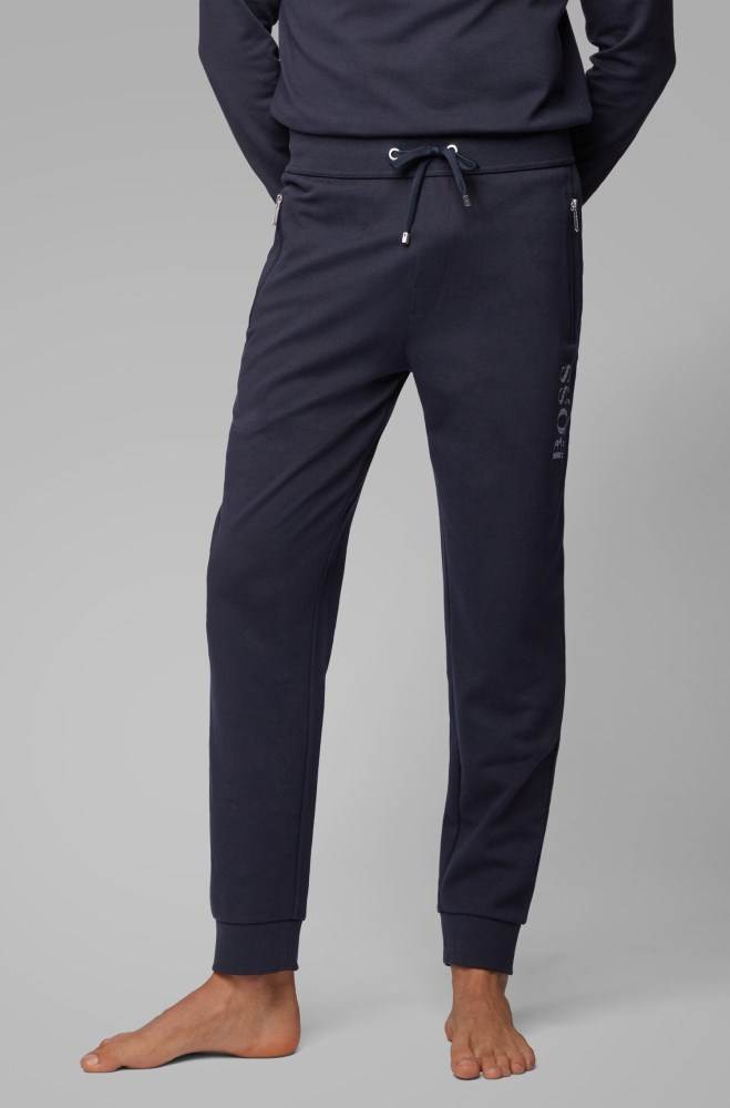 Hugo Boss Bomull-blend loungewear trousers Mørke Blå | q4UZDBO2