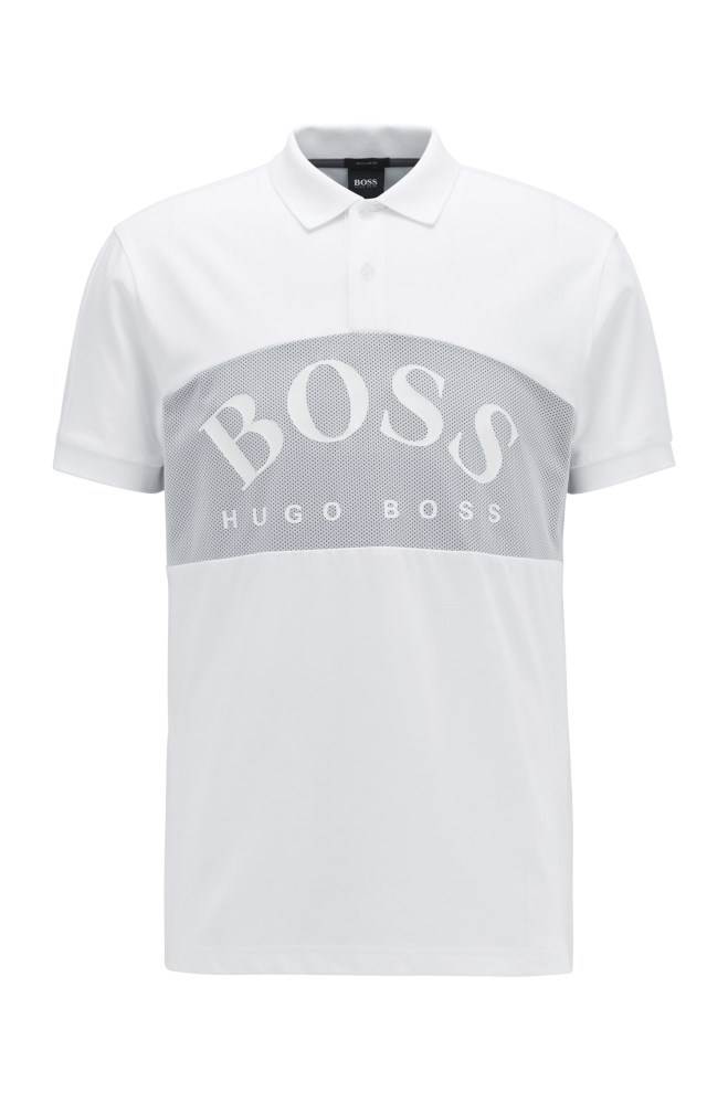 Hugo Boss Bomull-blend polo shirt Hvite | foNlcGdR