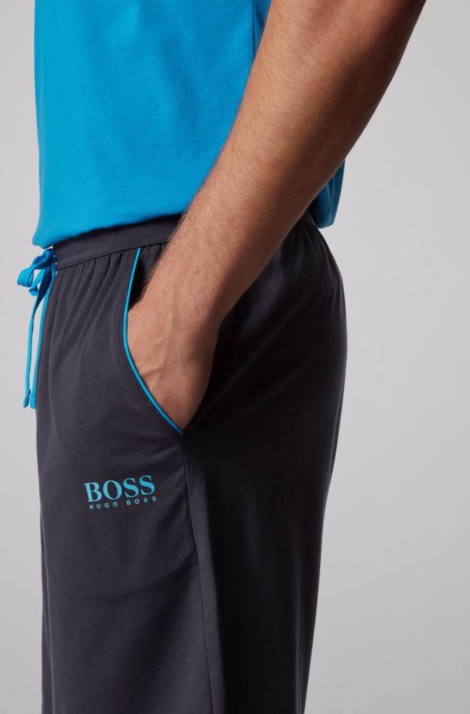 Hugo Boss Bomull-blend pyjama shorts Lyse Blå | DsPl8tDJ