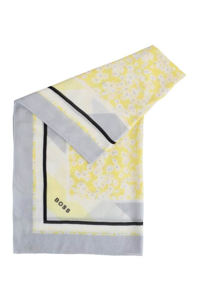 Hugo Boss Bomull-blend square scarf Patterned | ox9702ND