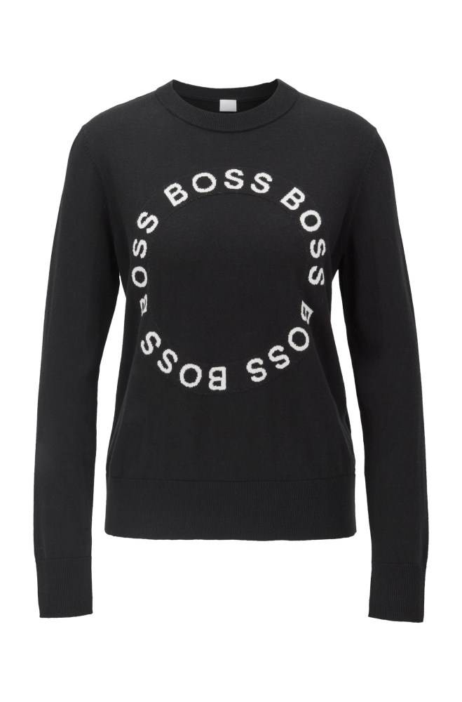 Hugo Boss Bomull-blend sweater Svarte | q38YM9qk