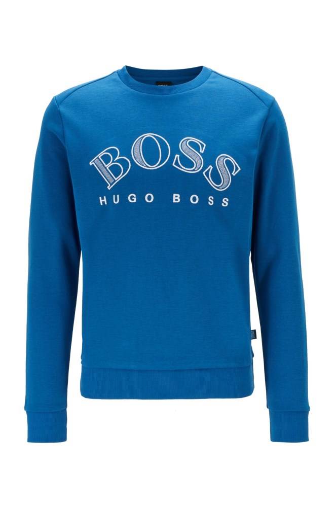 Hugo Boss Bomull-blend sweatshirt Blå | TNd31i9T