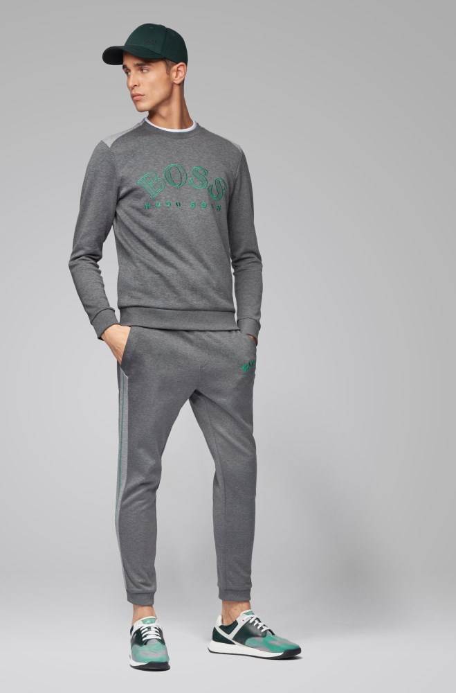 Hugo Boss Bomull-blend sweatshirt Grå | iDGBqrod