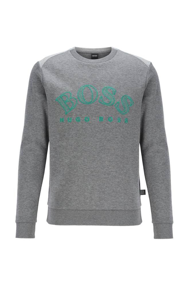 Hugo Boss Bomull-blend sweatshirt Grå | iDGBqrod