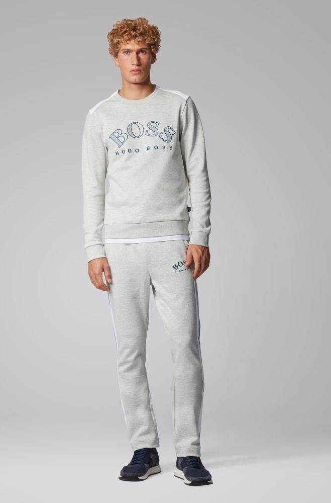 Hugo Boss Bomull-blend sweatshirt Lyse Grå | DM9uy0ku