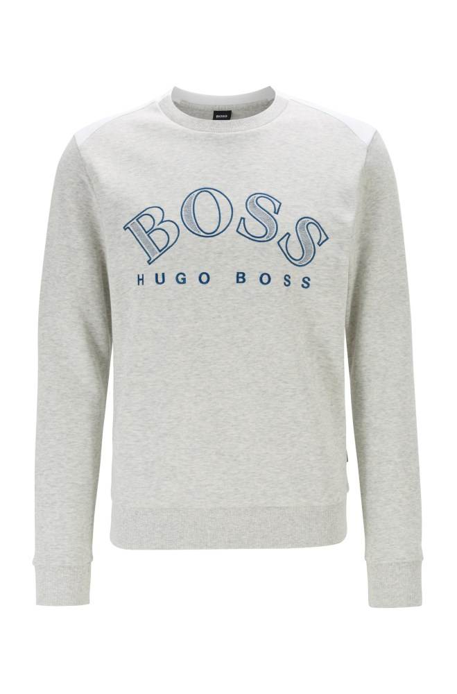 Hugo Boss Bomull-blend sweatshirt Lyse Grå | DM9uy0ku