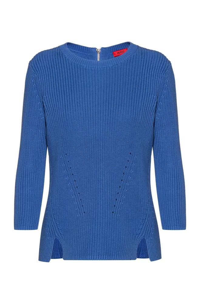 Hugo Boss Bomull crew-neck sweater Blå | ltXknpoZ