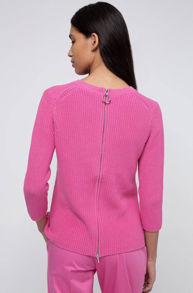 Hugo Boss Bomull crew-neck sweater Rosa | nSVGKtP5