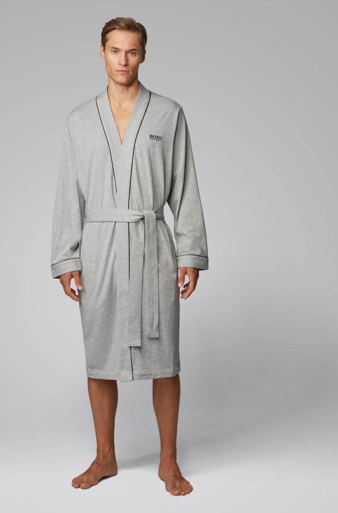 Hugo Boss Bomull dressing gown Grå | t4WwofDb