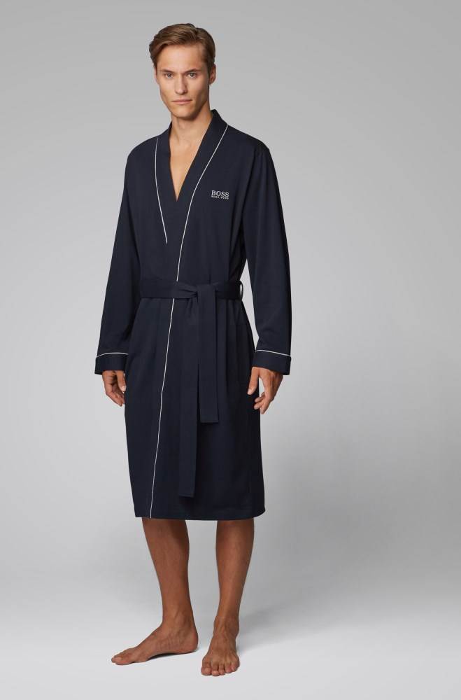 Hugo Boss Bomull dressing gown Mørke Blå | 4ms8Pkg2