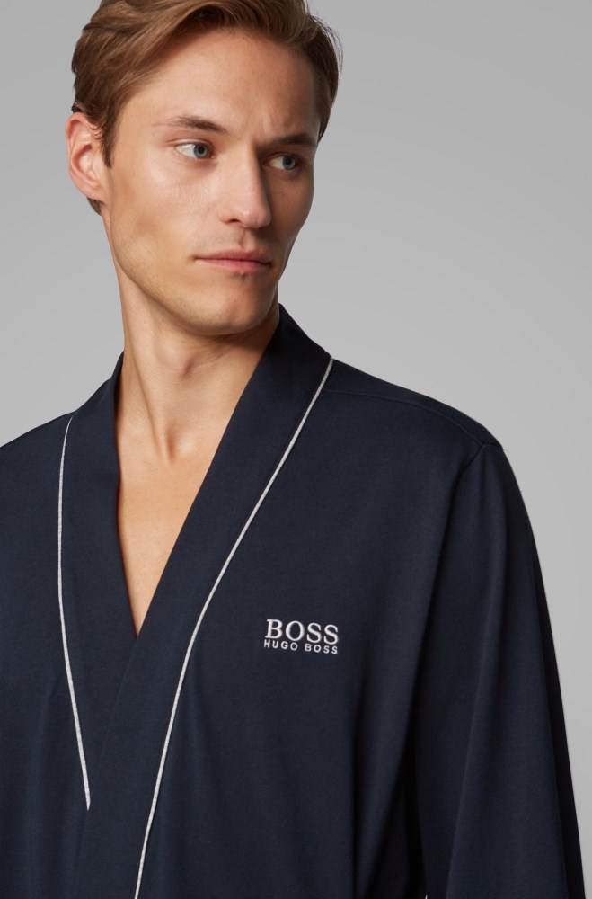 Hugo Boss Bomull dressing gown Mørke Blå | 4ms8Pkg2