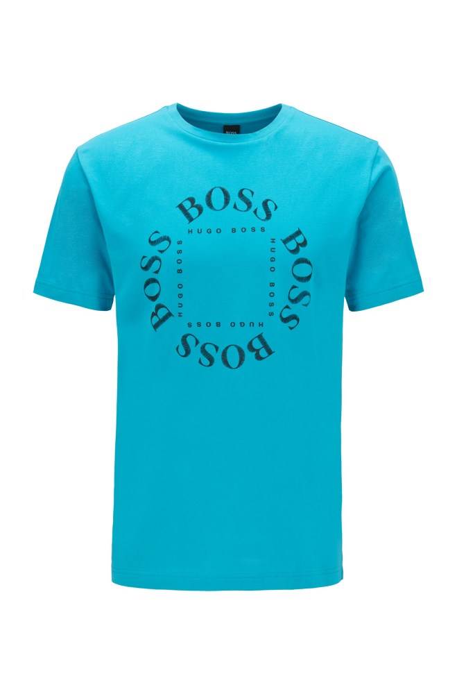 Hugo Boss Bomull-jersey T-shirt Blå | qznNKBHn