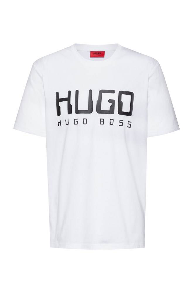 Hugo Boss Bomull-jersey T-shirt Hvite | 0OADmTjv