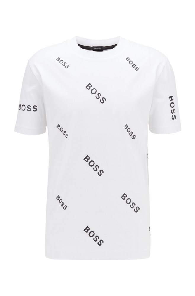 Hugo Boss Bomull jersey T-shirt Hvite | 0oDPiqq7