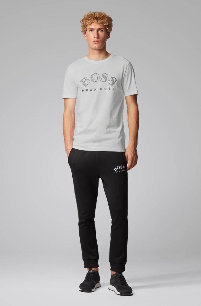 Hugo Boss Bomull-jersey T-shirt Hvite | 76pG1Dne