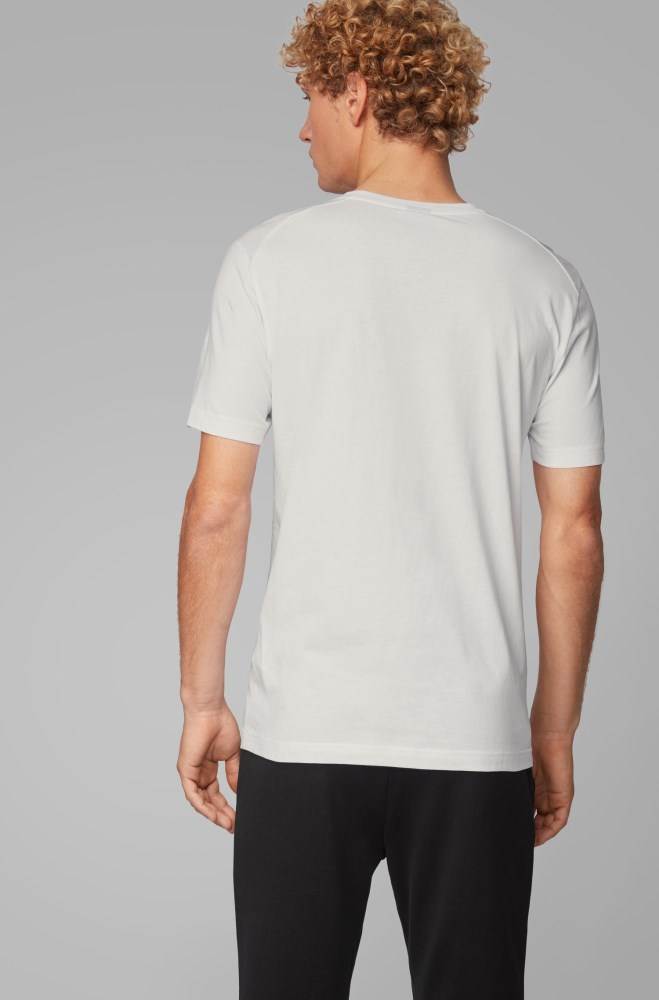 Hugo Boss Bomull-jersey T-shirt Hvite | 76pG1Dne