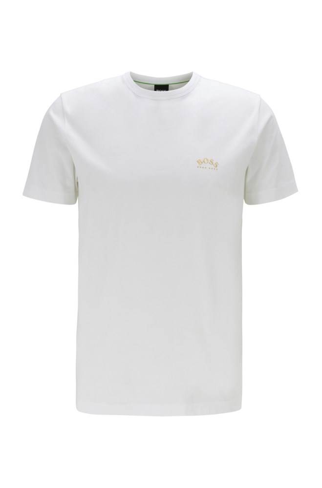 Hugo Boss Bomull jersey T-shirt Hvite | BOsG4vFg