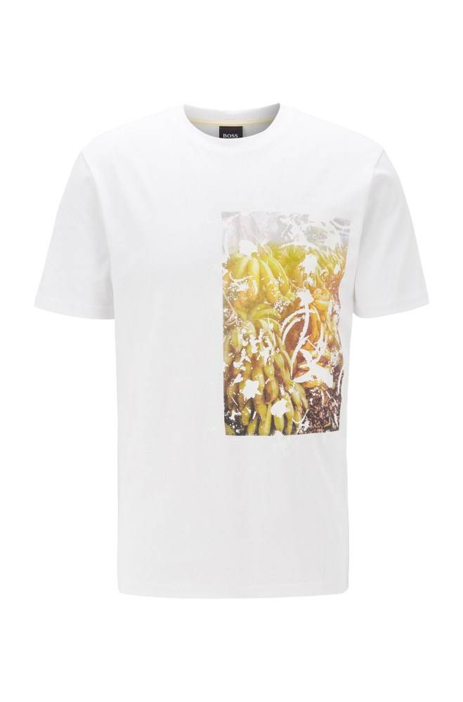 Hugo Boss Bomull-jersey T-shirt Hvite | NwbTBi7z