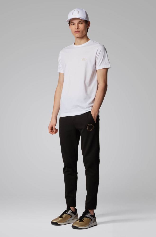 Hugo Boss Bomull jersey T-shirt Hvite | kkv2qRCs