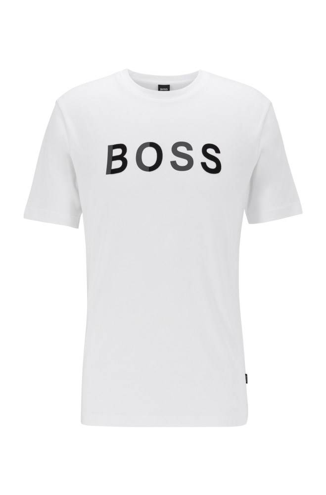 Hugo Boss Bomull jersey T-shirt Hvite | lXXY74Pk