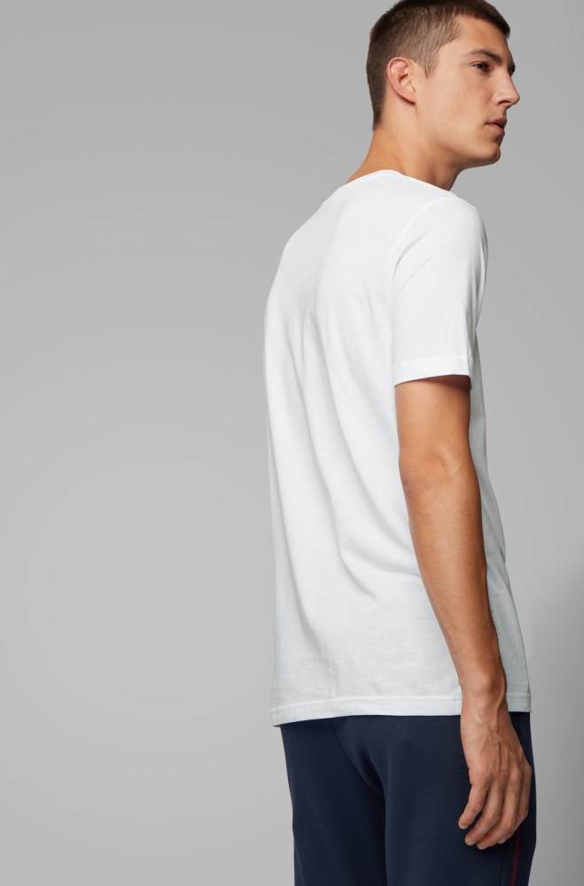 Hugo Boss Bomull-jersey T-shirt Hvite | vIDhtfr3