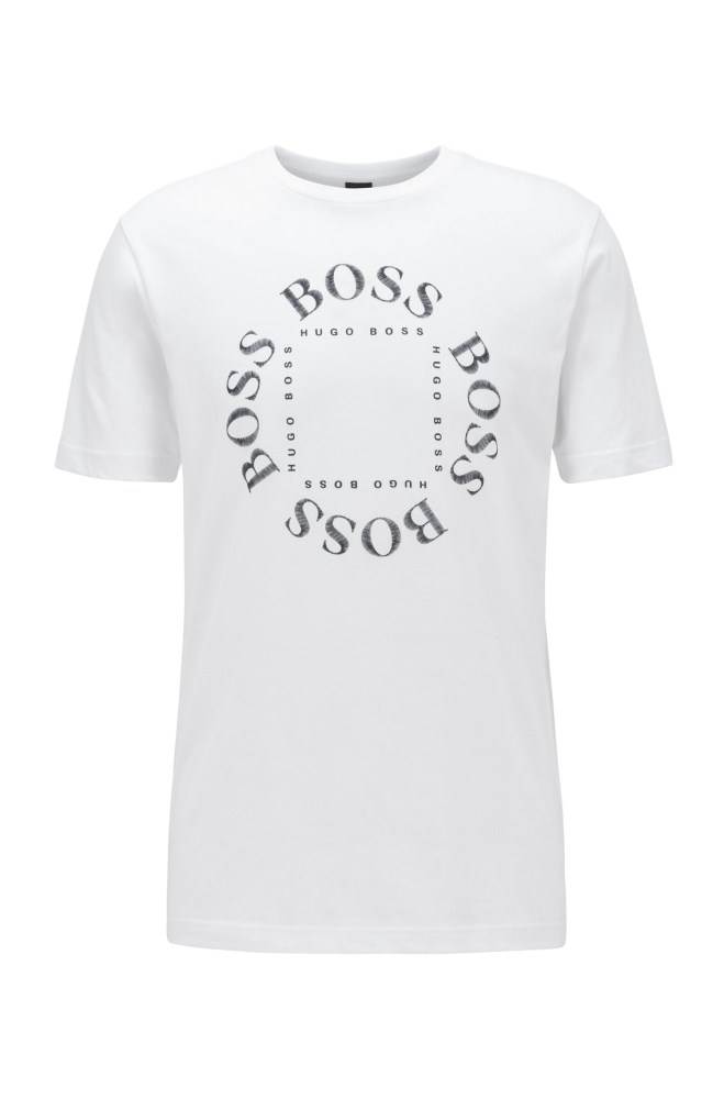 Hugo Boss Bomull-jersey T-shirt Hvite | vIDhtfr3